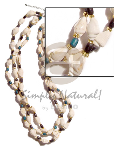 3 layer nassa tiger Shell Necklace