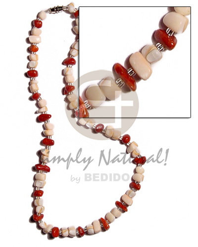Luhuanus mosaic red corals Shell Necklace
