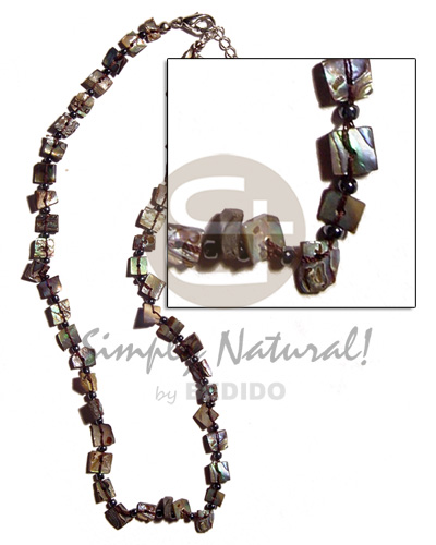 floating paua abalone chips - Shell Necklace