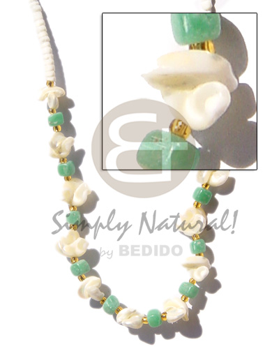 3-4mm heishe white clam Shell Necklace