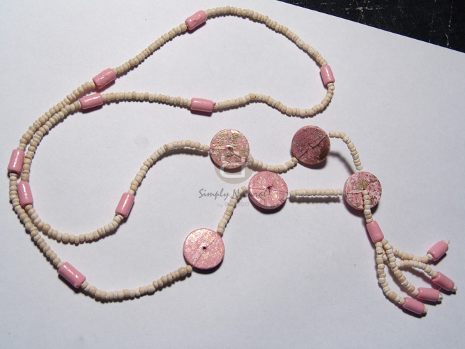 braided leather  65mm ( approximate/ in varying sizes) shell  nito holder pendant / 18 in - Shell Necklace