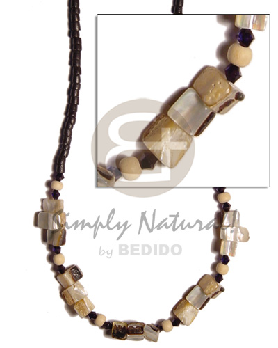 2-3 mm coco heishe black Shell Necklace