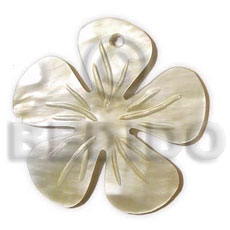 hammershell flower  groove 40mm - Shell Pendant