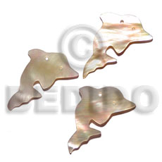 miniature MOP dolphins 20mm - Shell Pendant