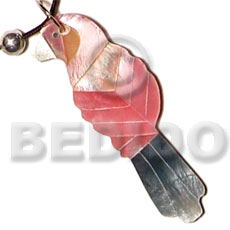 inlaid parrot hammershell 40mm - Shell Pendant