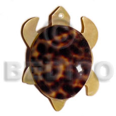 Mop turtle cowrie back Shell Pendant
