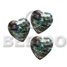 Heart paua abalone 15mm Shell Pendant