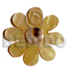 MOP flower  cowrie shell nectar  45mm - Shell Pendant