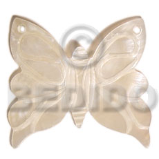 butterfly hammershell natural 50mm - Shell Pendant