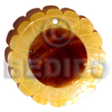 40mm mop flower wheel Shell Pendant