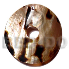 brown lip tiger disc 60mm - Shell Pendant