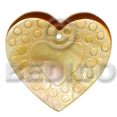 45mm heart MOP  droplets design - Shell Pendant