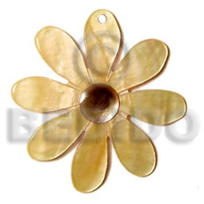 8 petal MOP flower  skin nectar 45mm - Shell Pendant