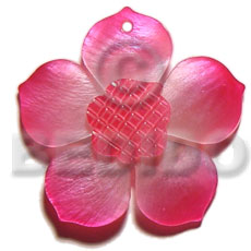 graduated pink 40mm hammershell flower  grooved nectar - Shell Pendant