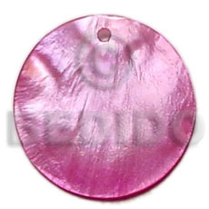 25mm round pink hammershell Shell Pendant