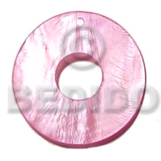 40mm donut pink hammershell Shell Pendant