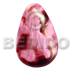 Teardrop 45mm pink hammershell Shell Pendant