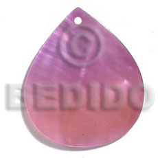 kabibe rounded teardrop 35mmx30mm-two tone - lavender-soft pink combination - Shell Pendant