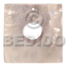 40mm square hammershell  15mm center hole - Shell Pendant