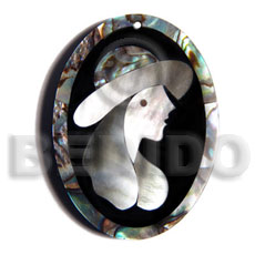 50mmx38mm oval pendant elegant hat Shell Pendant