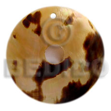 60mm brownlip tiger donut Shell Pendants