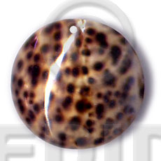 Round tiger cowrie 40mm Shell Pendants
