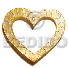 45mm heart ring mop Shell Pendants