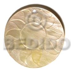 round 40mm MOP  sun design - Shell Pendants