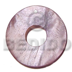 40mm donut  golden lavender hammershell  15mm center hole - Shell Pendants