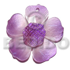 hand made Graduated lavender 35mm hammershell flower Shell Pendants