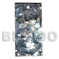 flat 40mmx20mm rectangle   laminated blacklip cracking - Shell Pendants