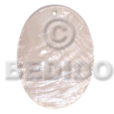 40mmx30mm  natural white capiz oval - Shell Pendants