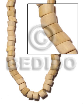 Natural white wood round irregular Slide Cut Wood Beads