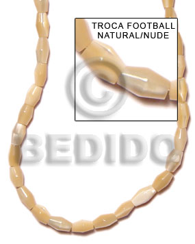 Troca football - natural nude Special Cuts Shell Beads