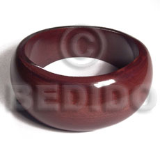 chunky / katrina / stained and  clear coated high gloss polished uneven nat. wood bangle / front ht= 35mm  back ht=22mm / 65mm inner diameter / 10mm  thickness / - Stained Bangles