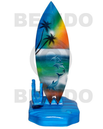 18.5inx3/14inx3.4in handpainted wood removable surfboard penholder  card horlder / large - SurfBoards