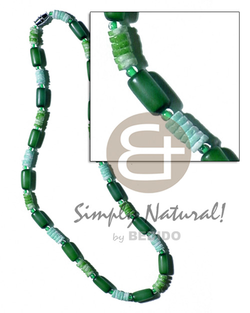 Buri seed tube colored Surfer Necklace