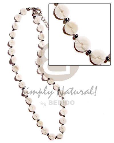 floating white clam heishe - Surfer Necklace