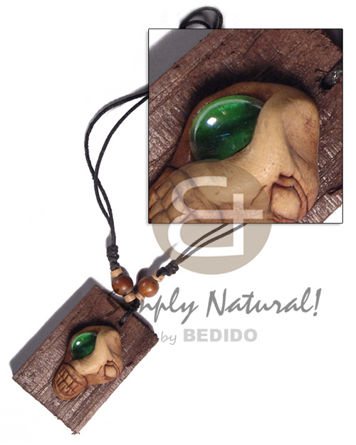 Clay skull on 60mmx40mm Surfer Necklace
