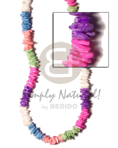 colorful crazy cut shell - Surfer Necklace