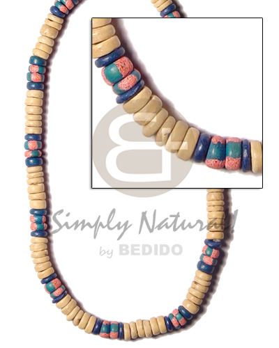 Elastic 7-8mm coco natural Surfer Necklace