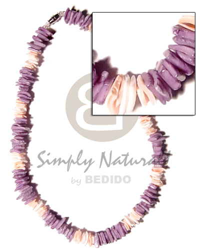 white rose dyed lilac  pink rose and white rose accent - Surfer Necklace