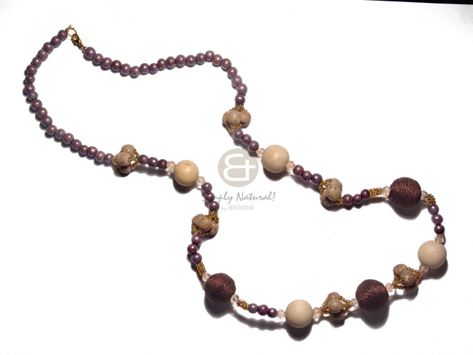 6 layers 4-5mm coco pokalet. Tassled Necklace