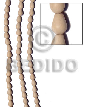 natural white wood teardrop 8mmx10mm - Teardrop & Oval Wood Beads