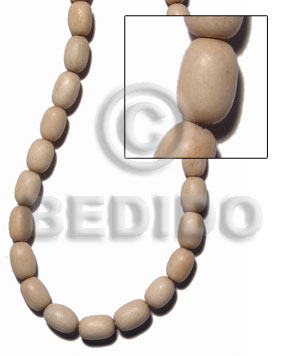 oval "nat. white wood" 10x15mm / 29 pcs. per 16 in. str. - Teardrop & Oval Wood Beads