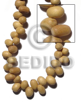 "nangka" oval sidedrill 12mmx8mm / 56 pcs. per 16 in. str. - Teardrop & Oval Wood Beads