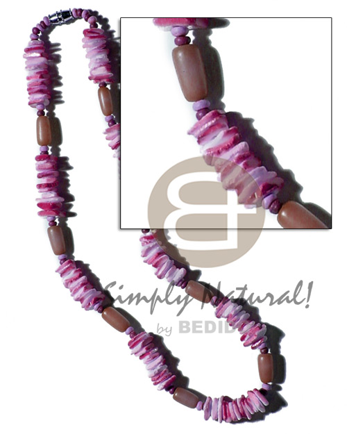 Buri seed tube colored Teens Necklace