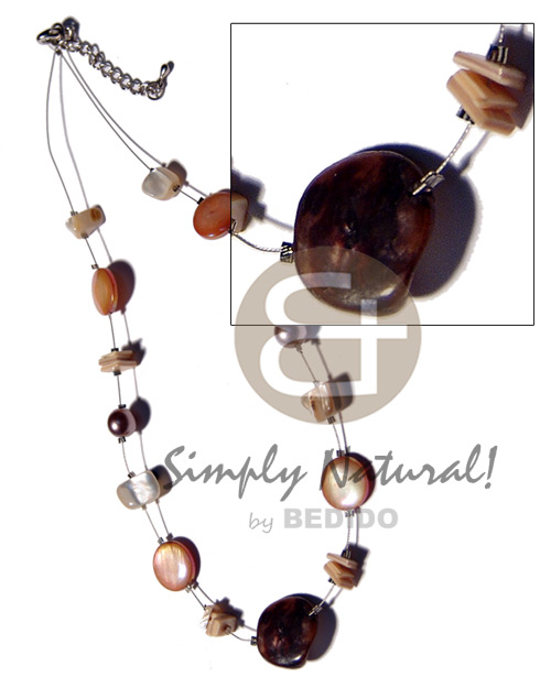 Brownlip tiger shell nuggets in Teens Necklace