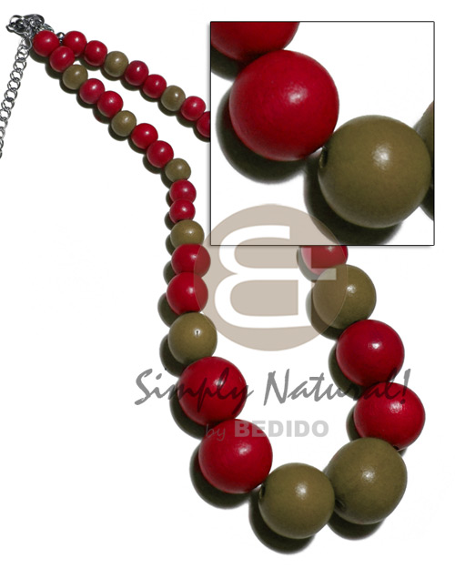 Graduated wood beads 25mm 20mm 15mm 10mm 8mm Teens Necklace