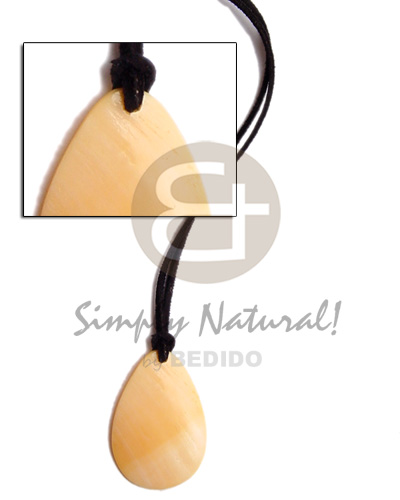 leather thong  43x29mm teardrop melo shell pendant - Teens Necklace
